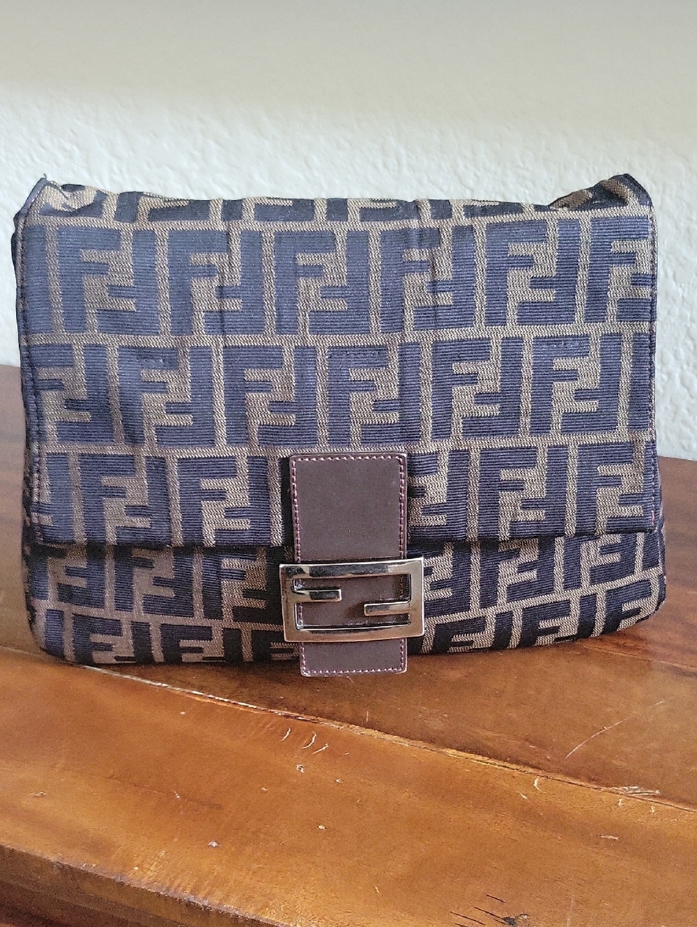Fendi Zucca Canvas Mama Baguette In Tabacco